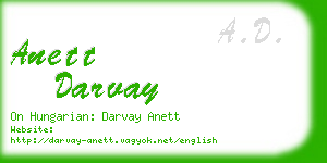 anett darvay business card